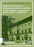 Imagen de portada del libro Análisis de los procesos de descentralización en América Latina