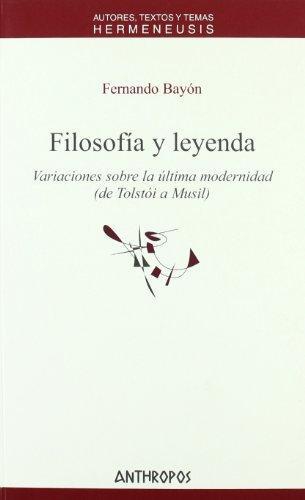 Imagen de portada del libro Filosofía y leyenda