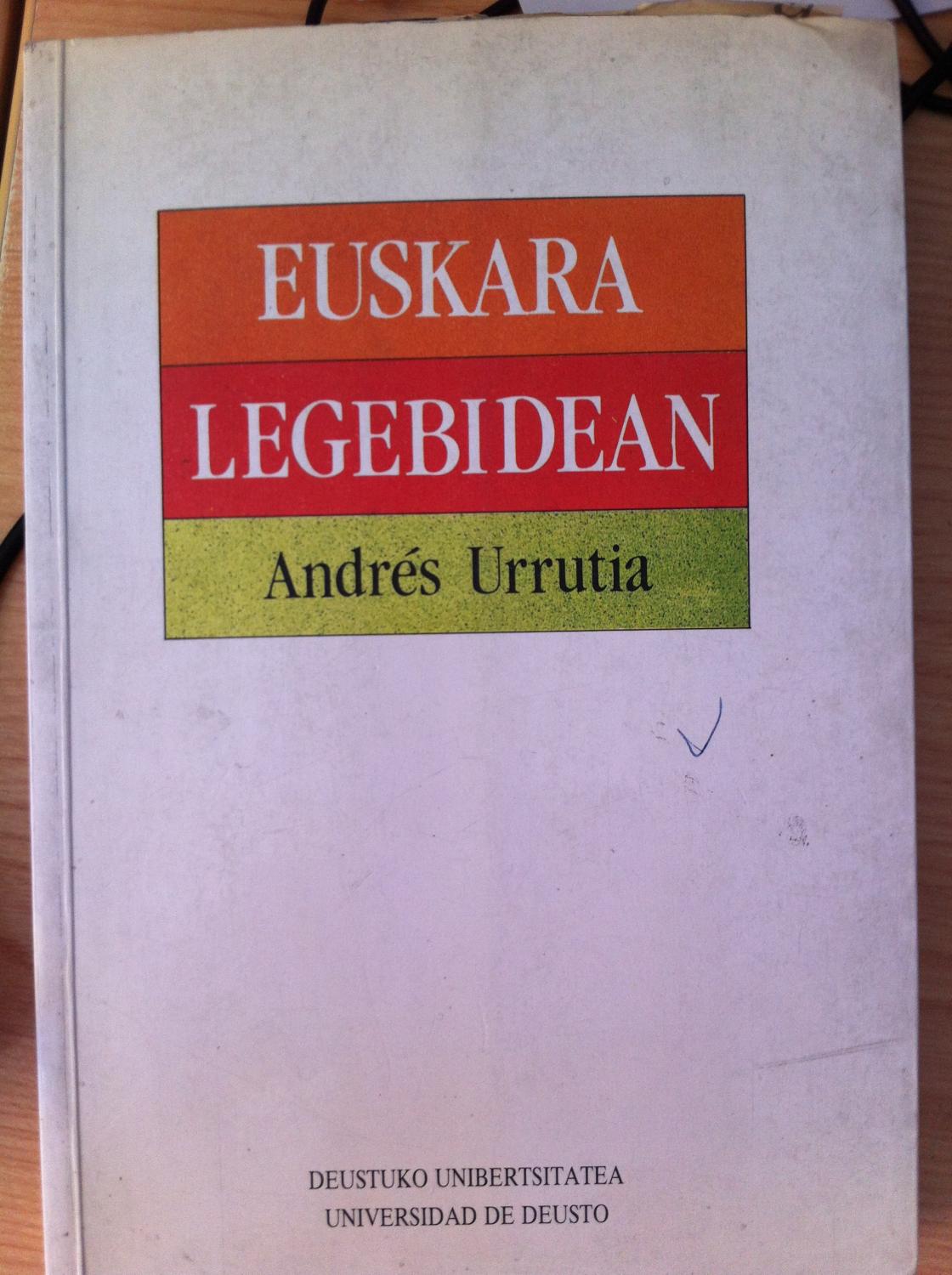 Imagen de portada del libro Euskara legebidean