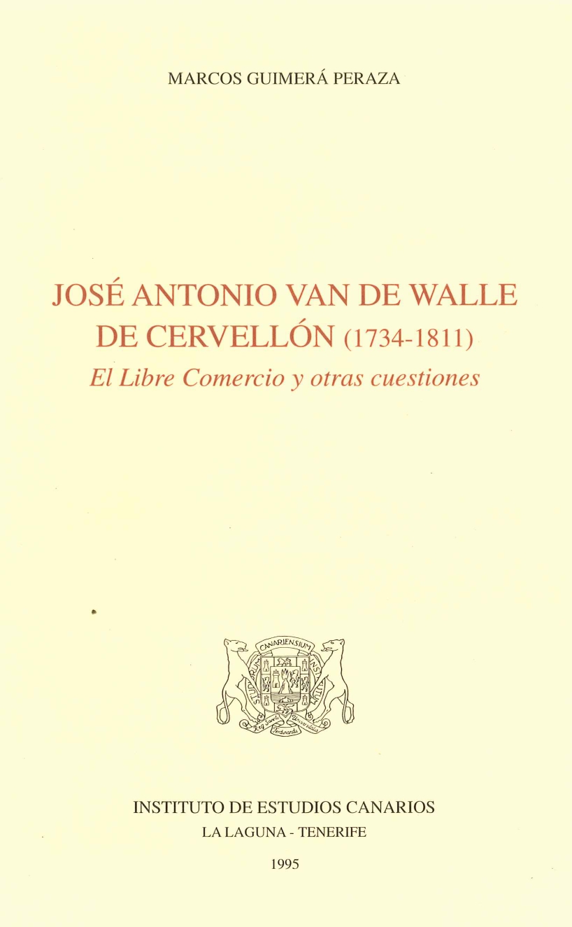 Imagen de portada del libro José Antonio Van de Walle de Cervellón (1734-1811)