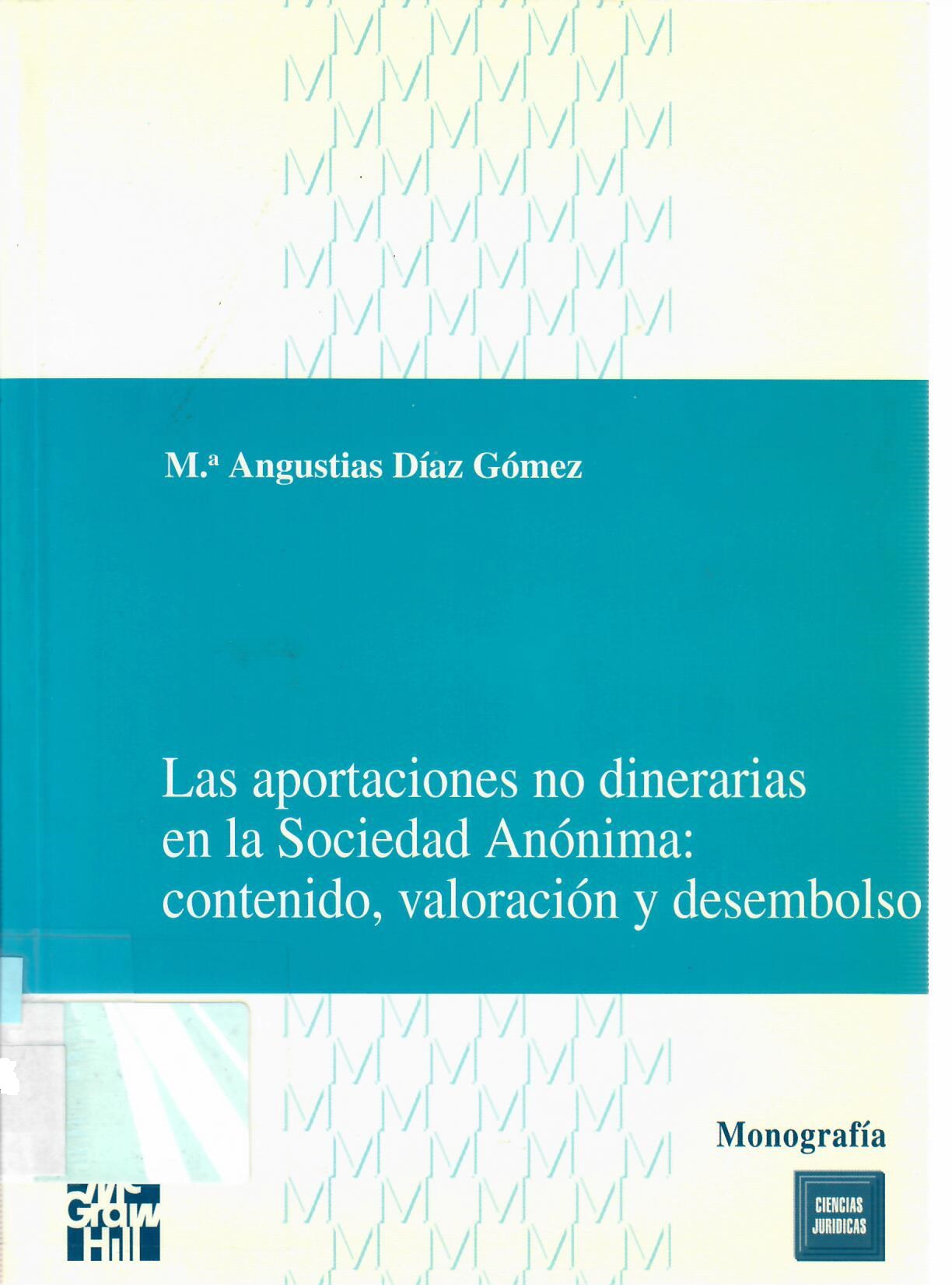 Imagen de portada del libro Las aportaciones no dinerarias en la sociedad anónima