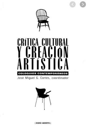 Imagen de portada del libro Crítica cultural y creación artística