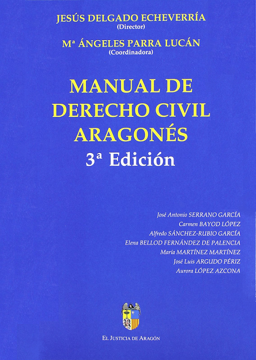 Imagen de portada del libro Manual de derecho civil aragonés