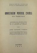 Imagen de portada del libro Administración provincial española