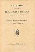 Imagen de portada del libro Discursos leídos ante la Real Academia Española en la recepción pública de Don Leonardo Torres Quevedo el día 31 de octubre de 1920