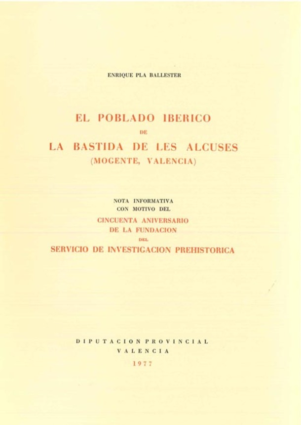 Imagen de portada del libro El poblado ibérico de la Bastida de les Alcuses (Mogente, Valencia)