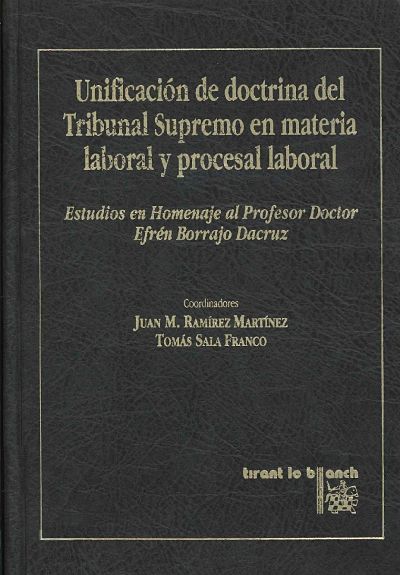 Imagen de portada del libro Unificación de doctrina del Tribunal Supremo en materia laboral y procesal laboral