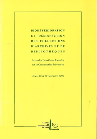 Imagen de portada del libro Biodétérioration et désinfection des collections d'archives et de bibliothèques