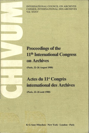 Imagen de portada del libro Proceedings of the 11th International Congress on Archives