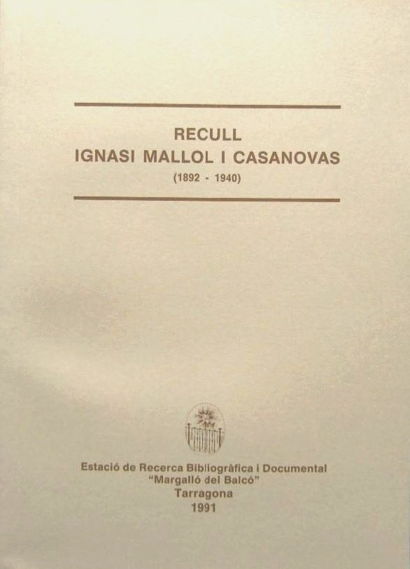 Imagen de portada del libro Recull Ignasi Mallol i Casanovas (1892-1940)