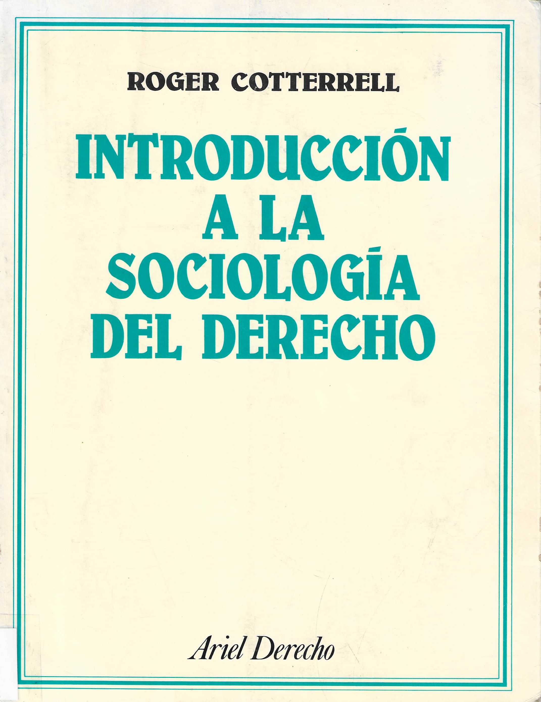 Imagen de portada del libro Introducción a la sociología del derecho