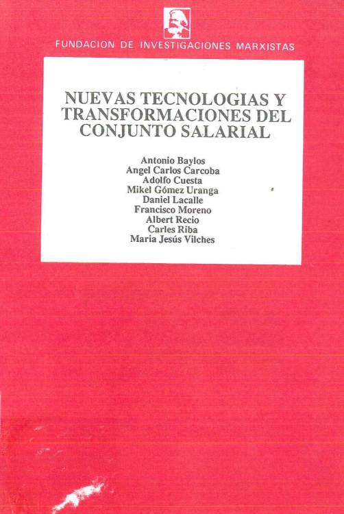 Imagen de portada del libro Nuevas tecnologías y transformaciones del conjunto salarial