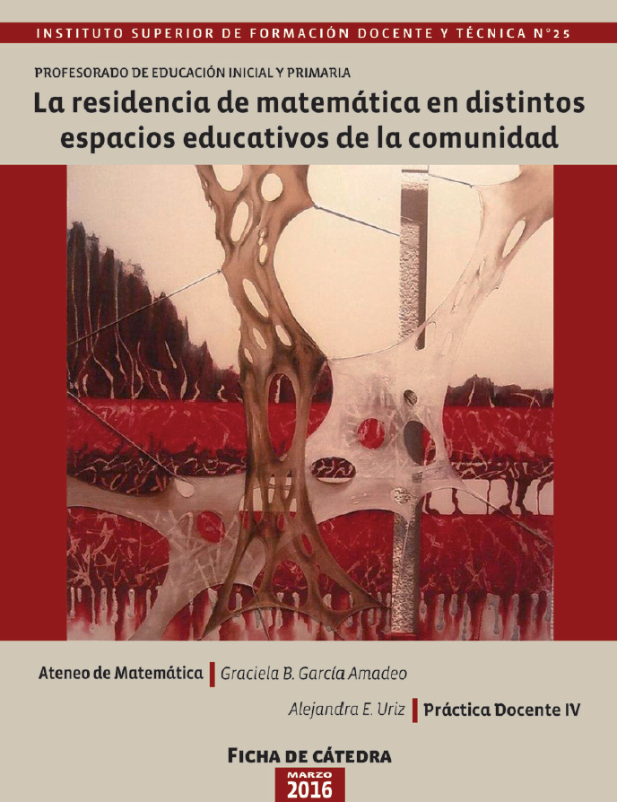 Imagen de portada del libro La residencia de matemática en distintos espacios educativos de la comunidad