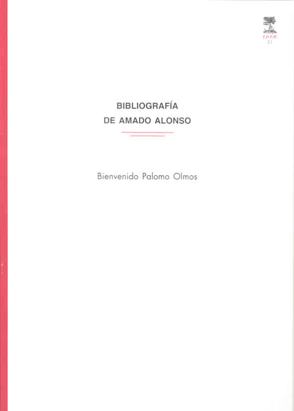 Imagen de portada del libro Bibliografía de Amado Alonso