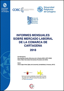 Imagen de portada del libro Informes mensuales sobre mercado laboral de la Comarca de Cartagena. 2018