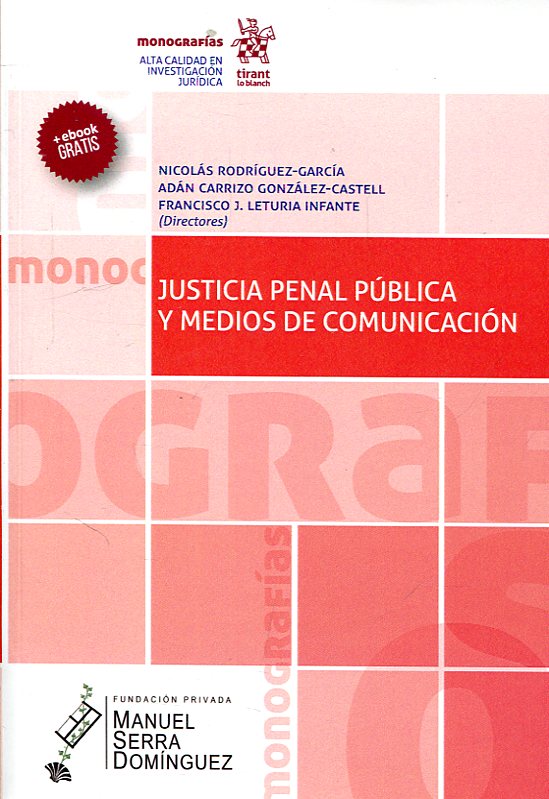 Imagen de portada del libro Justicia penal pública y medios de comunicación