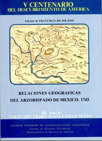 Imagen de portada del libro Relaciones geográficas del Arzobispado de México (1743)