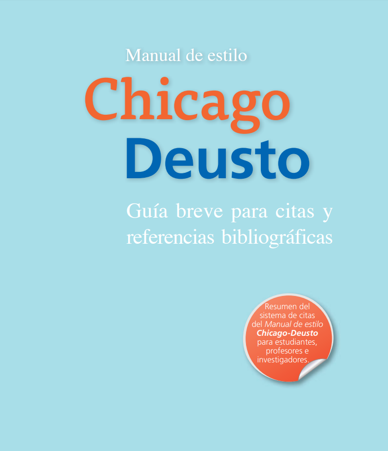 Imagen de portada del libro Manual de estilo Chicago-Deusto