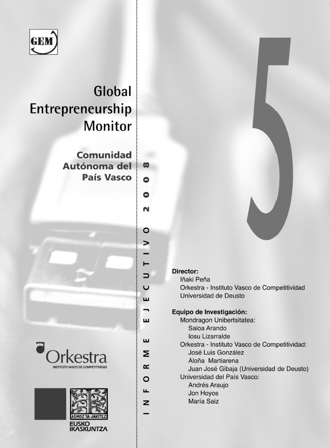 Imagen de portada del libro Global Entrepreneurship Monitor. Comunidad Autónomoa del País Vasco