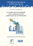 Imagen de portada del libro La gestión del conocimiento : retos y soluciones de los profesionales de la información