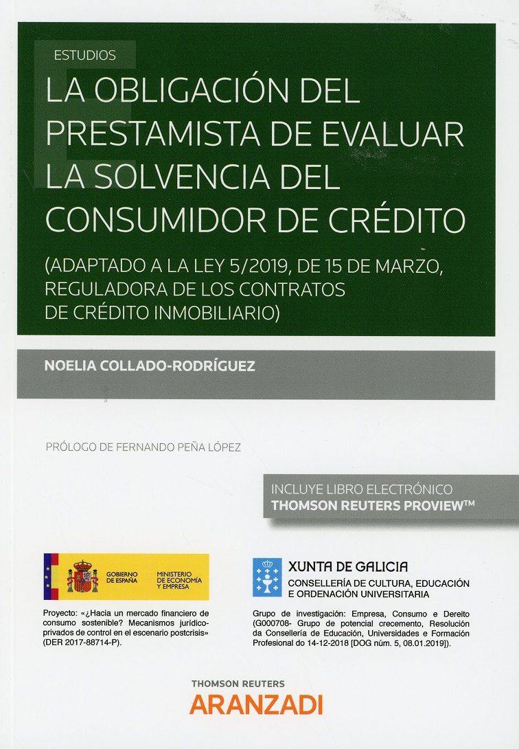 Imagen de portada del libro La obligacion del prestamista de evaluar la solvencia del consumidor de crédito