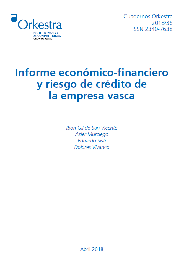 Imagen de portada del libro Informe económico-financiero y riesgo de crédito de la empresa vasca