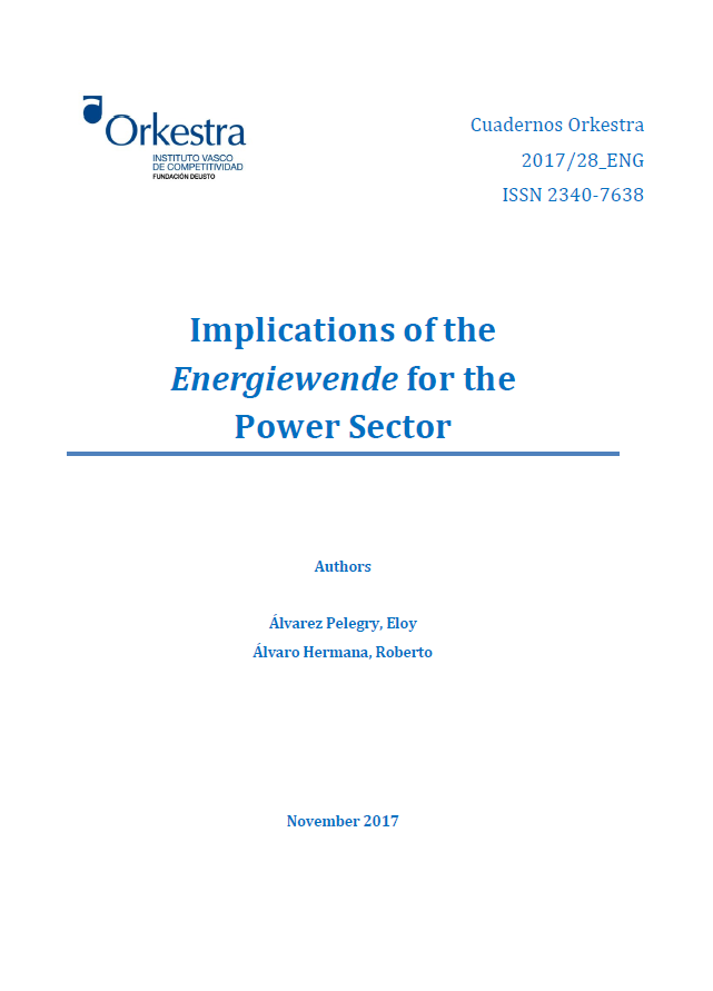 Imagen de portada del libro Implications of the "Energiewende" for the power sector