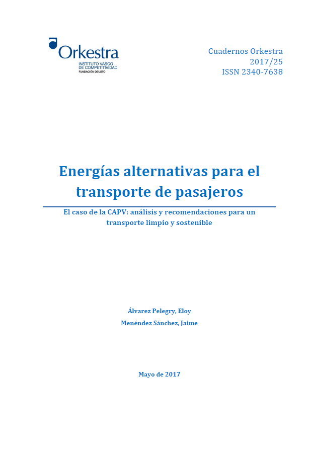 Imagen de portada del libro Energías alternativas para el transporte de pasajeros
