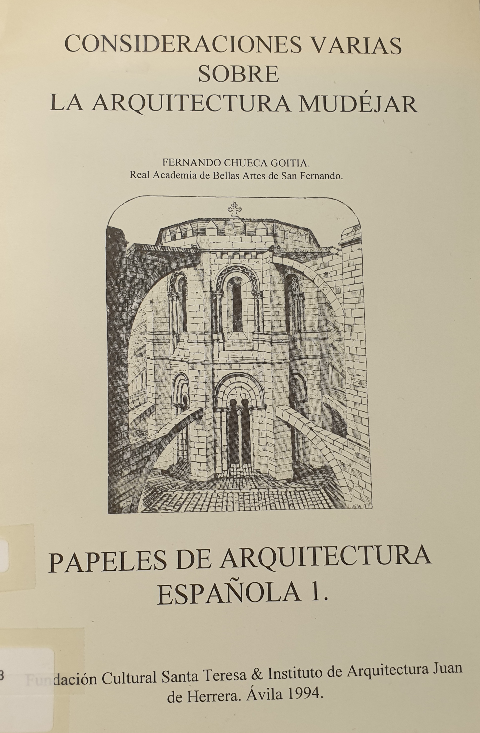 Imagen de portada del libro Consideraciones varias sobre la arquitectura mudéjar