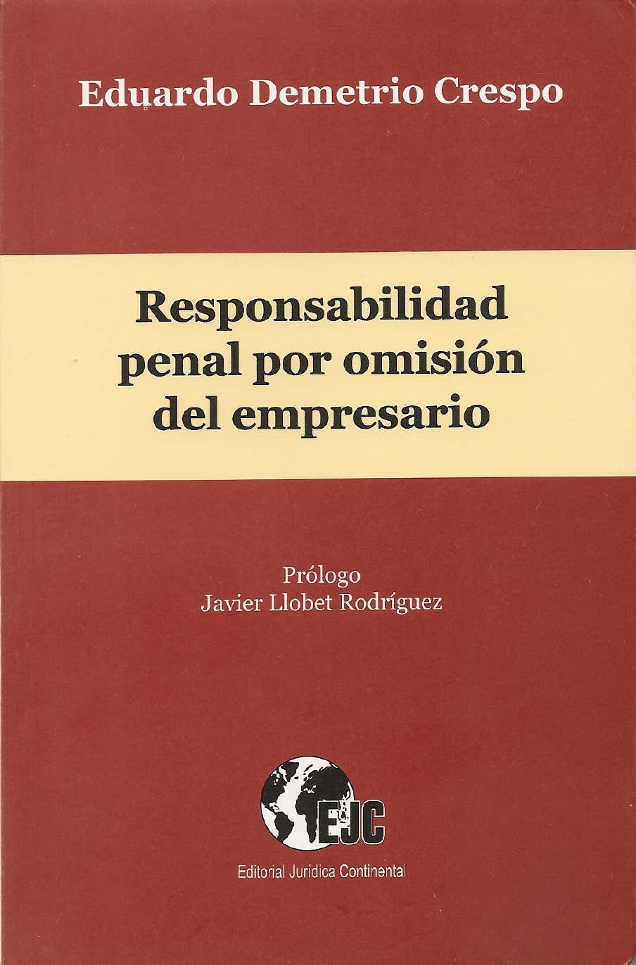 Imagen de portada del libro Responsabilidad penal por omisión del empresario