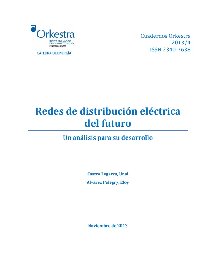 Imagen de portada del libro Redes de distribución eléctrica del futuro