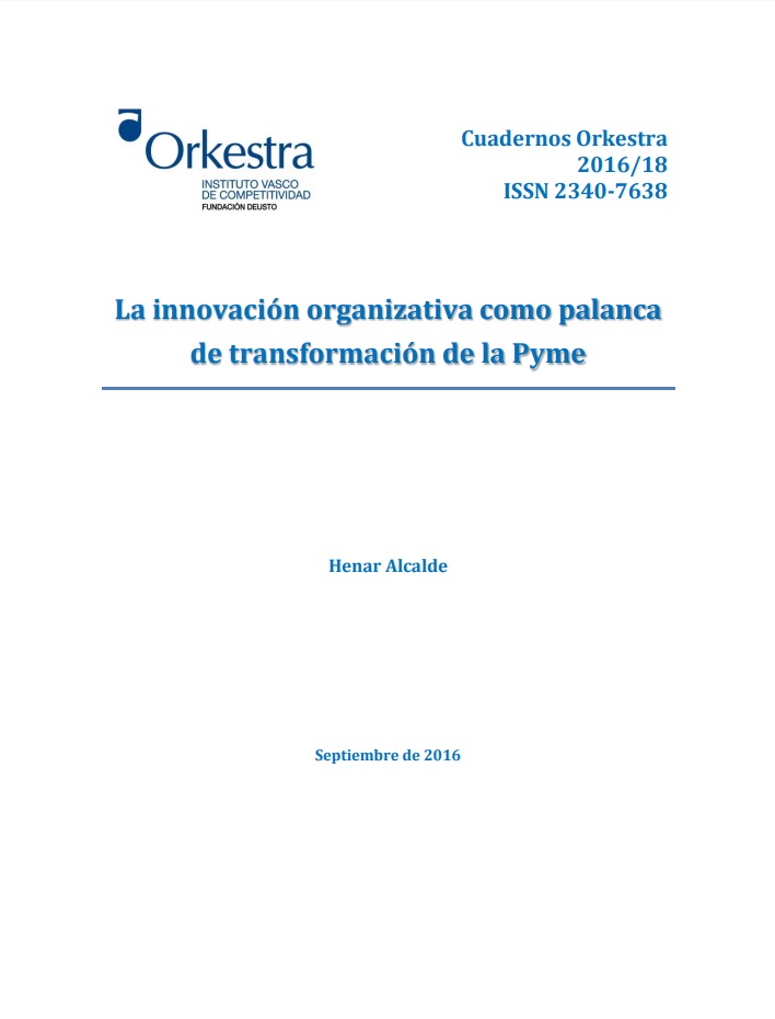 Imagen de portada del libro La innovación organizativa como palanca de transformación de la Pyme