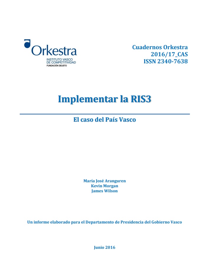 Imagen de portada del libro Implementar la RIS3