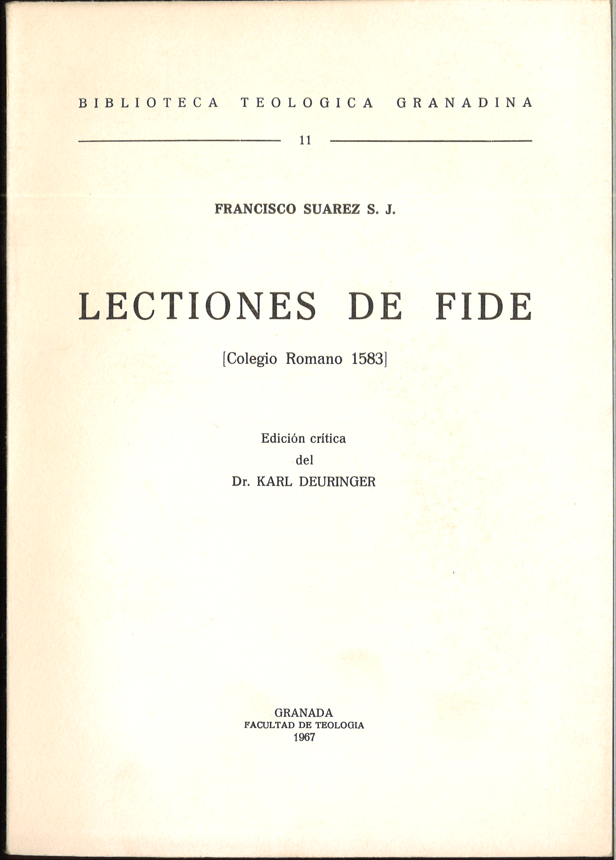 Imagen de portada del libro Lectiones de fide