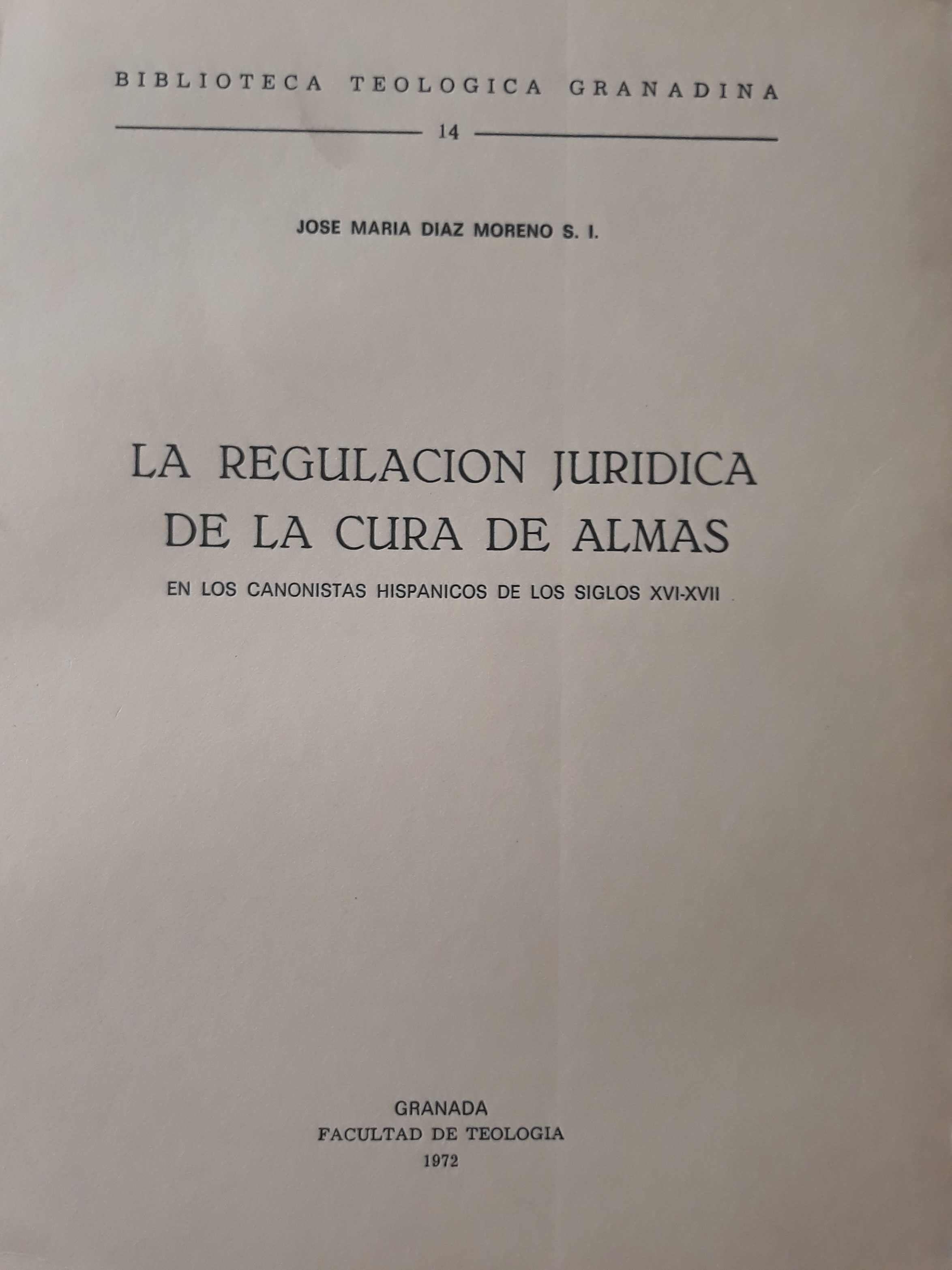 Imagen de portada del libro La regulación jurídica de la cura de almas