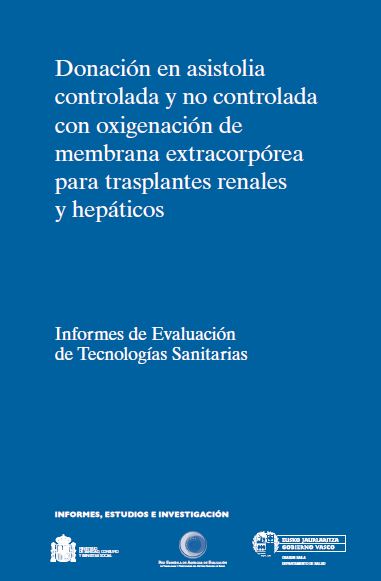 Imagen de portada del libro Donación en asistolia controlada y no controlada con oxigenación de membrana extracorpórea para trasplantes renales y hepáticos