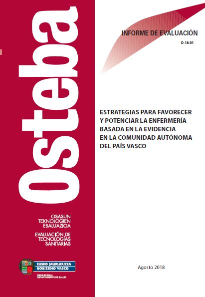 Imagen de portada del libro Estrategias para favorecer y potenciar la enfermería basada en la evidencia en la Comunidad Autónoma del País Vasco
