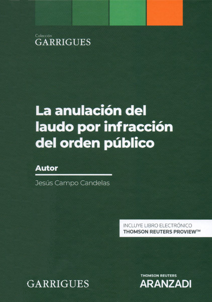 Imagen de portada del libro La anulación del laudo por infracción del orden público