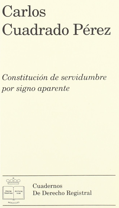 Imagen de portada del libro Constitución de servidumbre por signo aparente