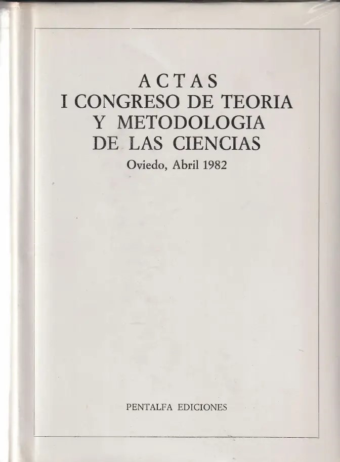 Imagen de portada del libro Actas del I Congreso de Teoría y Metodología de las Ciencias