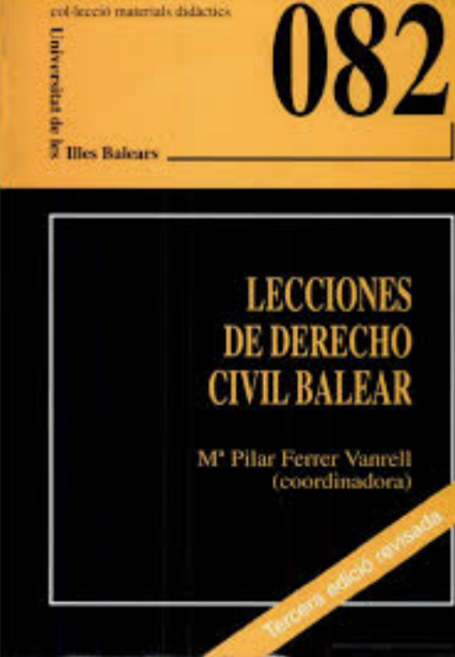 Imagen de portada del libro Lecciones de derecho civil balear