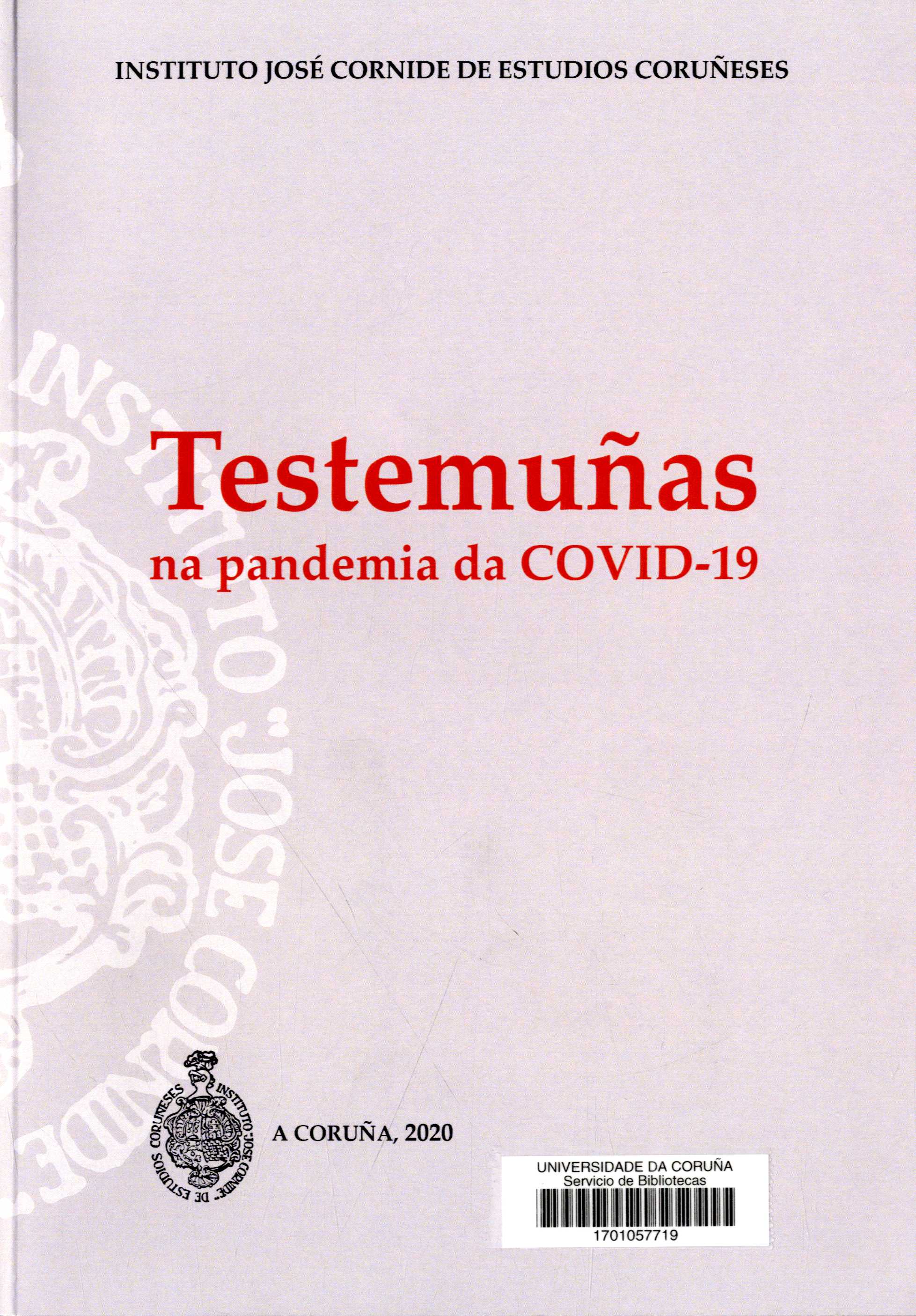 Imagen de portada del libro Testemuñas na pandemia da COVID-19