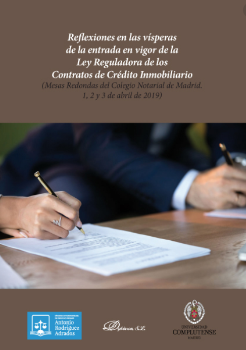 Imagen de portada del libro Reflexiones en las vísperas de la entrada en vigor de la Ley Reguladora de los Contratos de Crédito Inmobiliario
