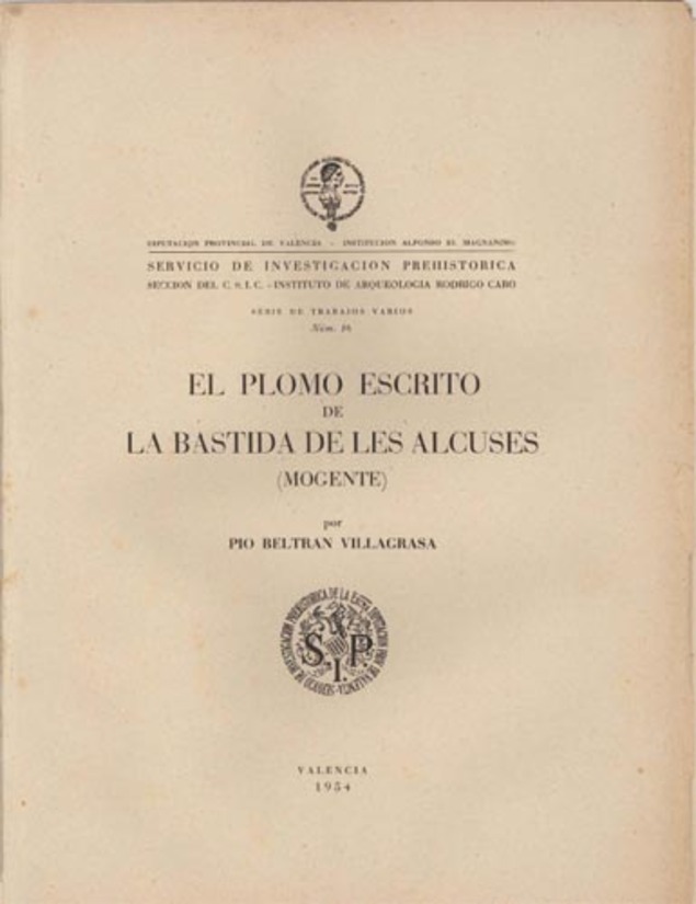 Imagen de portada del libro El plomo escrito de la Bastida de les Alcuses (Mogente)