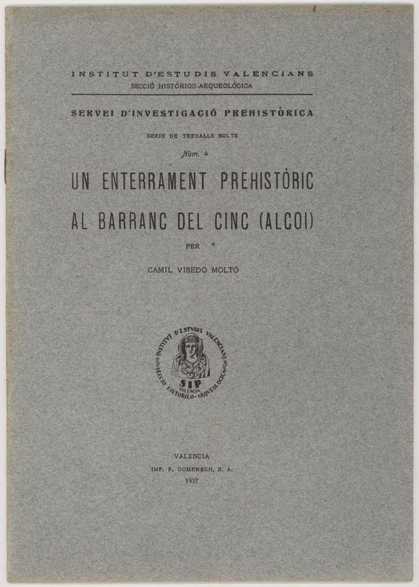 Imagen de portada del libro Un enterrament prehistòric al Barranc del Cinc (Alcoi)