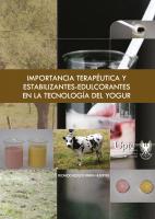 Imagen de portada del libro Importancia terapéutica y estabilizantes-edulcorantes en la tecnología del yogur