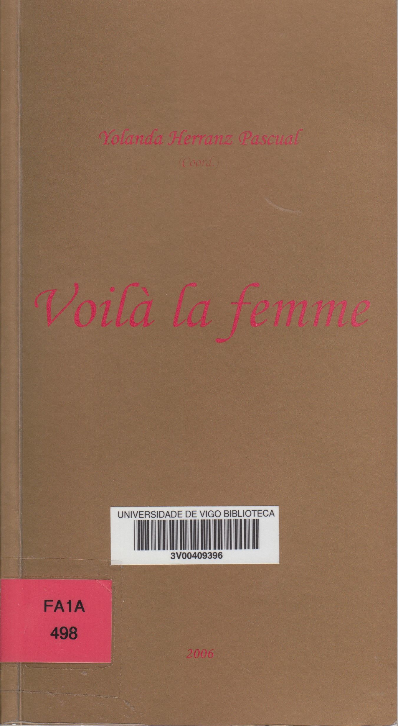 Imagen de portada del libro Voilà la femme