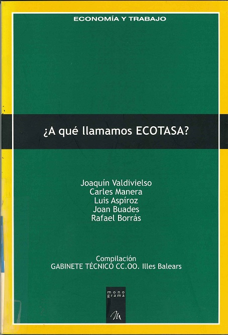 Imagen de portada del libro ¿A qué llamamos ECOTASA?