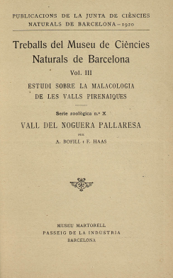 Imagen de portada del libro Estudi sobre la malacologia de les valls pirenaiques