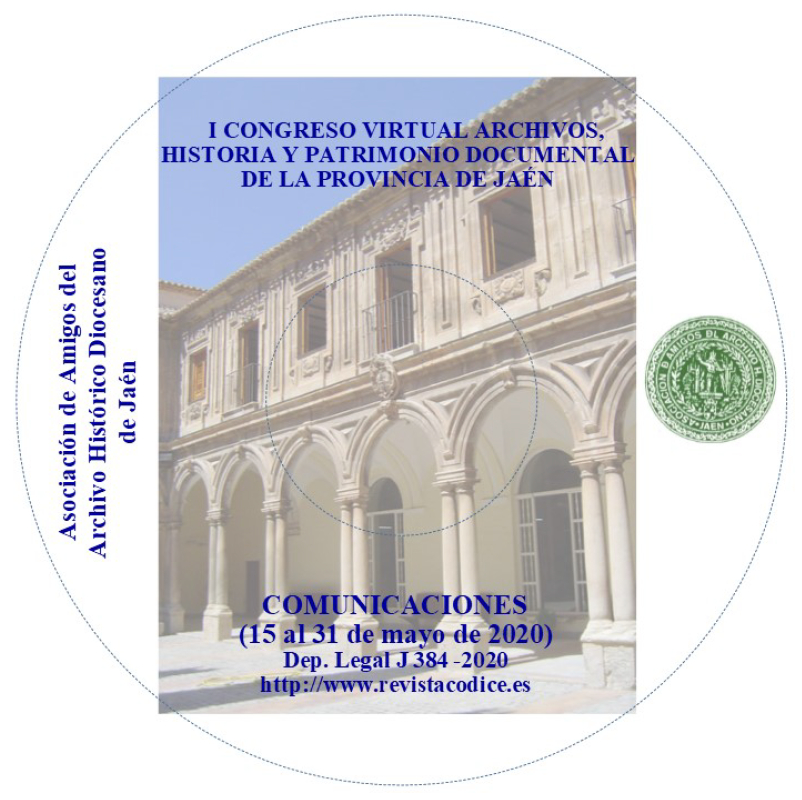 Imagen de portada del libro I Congreso virtual Archivos, Historia y Patrimonio Documental de la provincia de Jaén